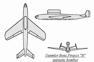 Daimler Benz Project B parasite bomber  3 view