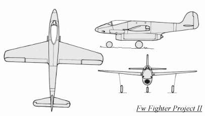 Fw P.II  3 view