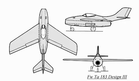 Ta 183  design III  3 view