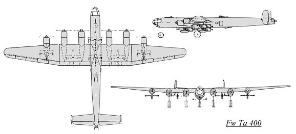 Focke-Wulf Ta 400  3 view