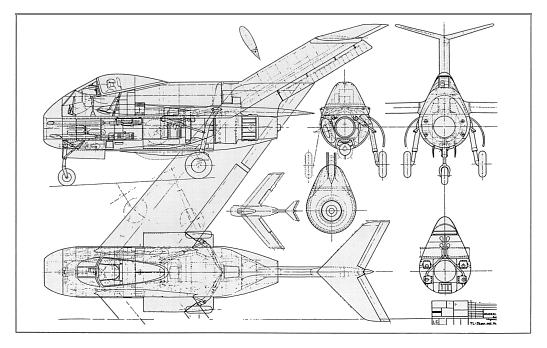 Ta 183 drawing w/He S 011 engine