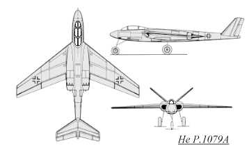 He P.1079A  3 view