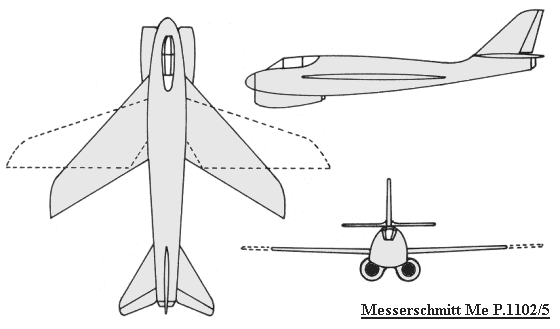  During the summer of 1944, the Messerschmitt Me P.1102 series was being 