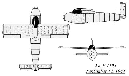 Me P.1103 Second Design  3 view