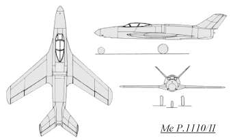 Me P.1110/II  3 view