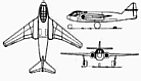 Me P.1100/II  3 view