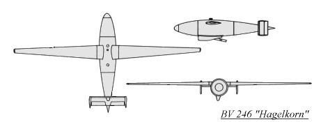 Blohm & Voss BV 246 HagleKorn glide bomb  3 view